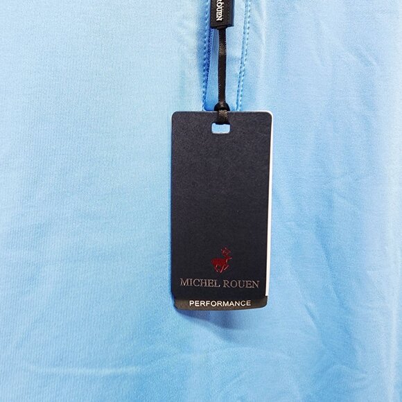 Michel Rouen Mens Size XL Light Blue Performance Vest Zip Neck Activewear - Picture 5 of 7